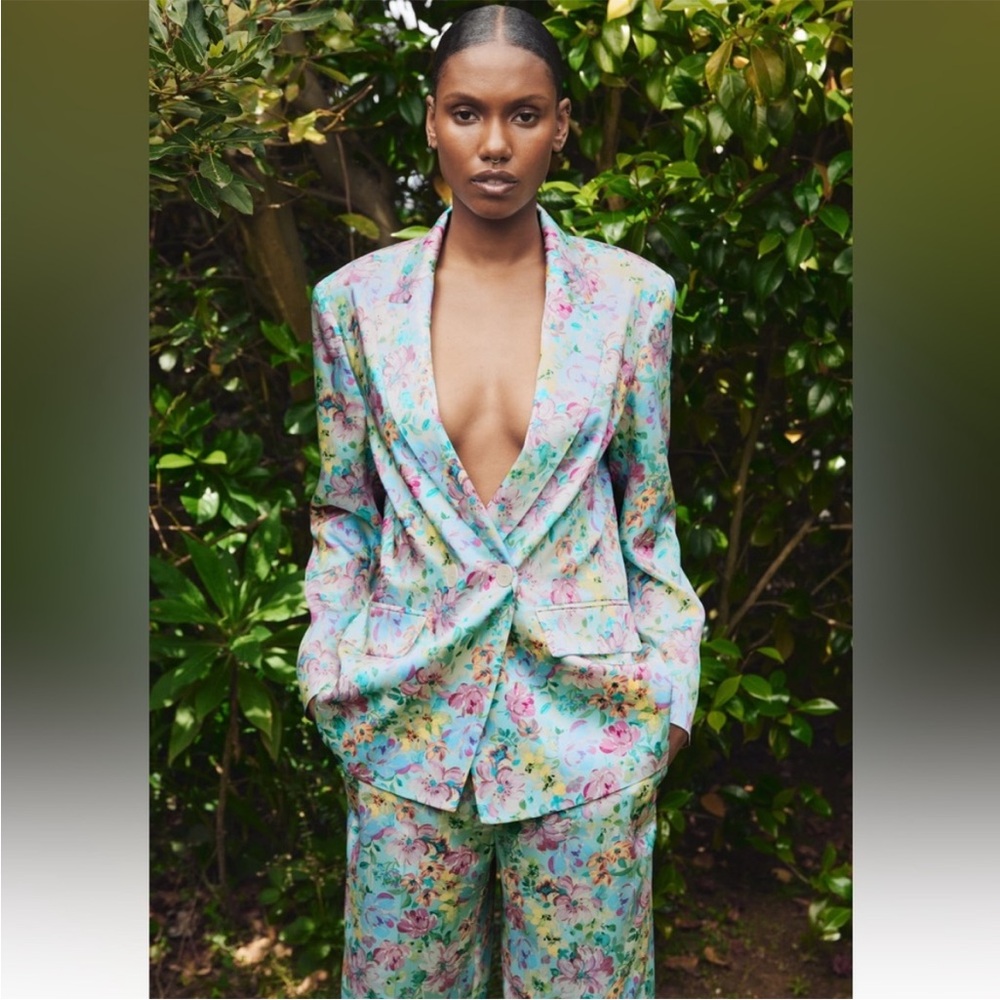 Zara floral blazer